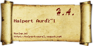 Halpert Aurél névjegykártya